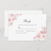 Gentle Blush Pink Wedding of any event RSVP Kaartje (Voorkant / Achterkant)
