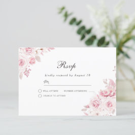 Gentle Blush Pink Wedding of any event RSVP Kaartje