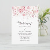 Gentle Blush Roses Elegant Floral Wedding Kaart (Staand voorkant)