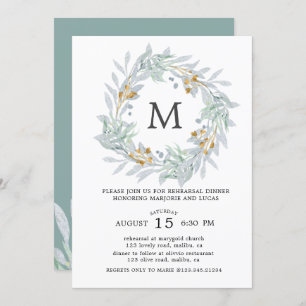 Gentle Botanics Rehearsal Dinner Invitation Kaart