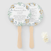 Gentle Botanics | Trouwprogramma Hand Fan Handwaaier (Voorkant en achterkant)