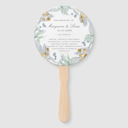 Gentle Botanics | Trouwprogramma Hand Fan Handwaaier (Voorkant)