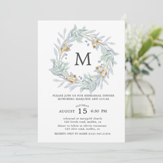 Gentle Botanics Uitnodiging voor het oefendiner (Staand voorkant)