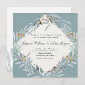 Gentle Botanics | Vierkante bruiloft uitnodiging (Voorkant / Achterkant)