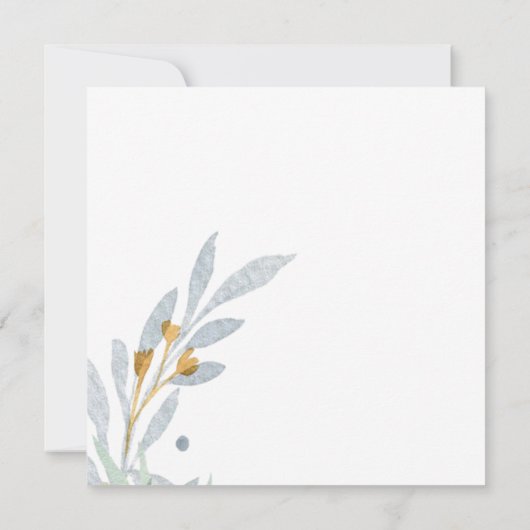 Gentle Botanics | Vierkante bruiloft uitnodiging (Achterkant)