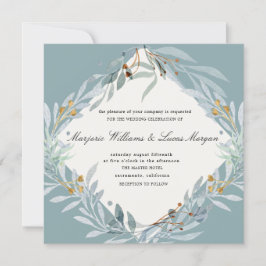 Gentle Botanics | Vierkante bruiloft uitnodiging
