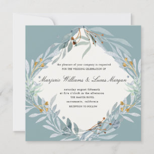 Gentle Botanics   Vierkante bruiloft uitnodiging