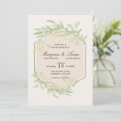 Gentle Botanics Wedding Invitation Kaart (Staand voorkant)