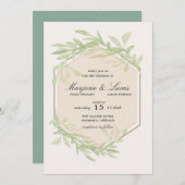 Gentle Botanics Wedding Invitation Kaart (Voorkant / Achterkant)