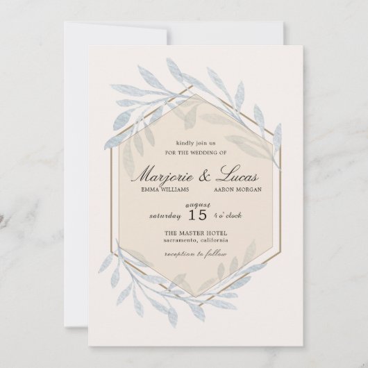 Gentle Botanics Wedding Invitation Kaart (Voorkant)