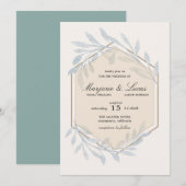 Gentle Botanics Wedding Invitation Kaart (Voorkant / Achterkant)
