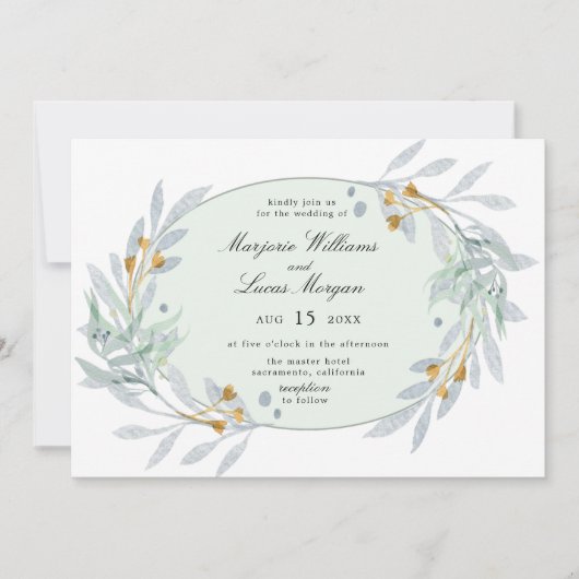 Gentle Botanics Wedding Invitation Kaart (Voorkant)