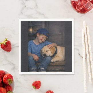 Gentle Boy and Sleeping Dog – Warm Moments Napkins Servet