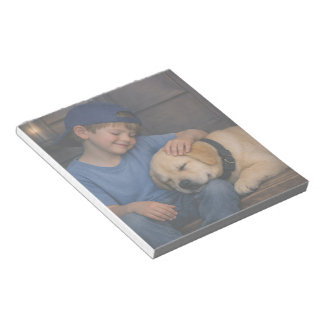 Gentle Boy and Sleeping Dog – Warm Moments Notepad Notitieblok