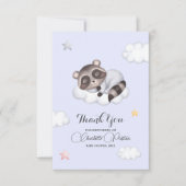Gentle Boy Raccoon Baby shower Bedankkaart (Voorkant)
