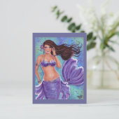 Gentle Breeze mermaid briefkaart van Renee L. Lavo (Staand voorkant)