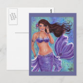 Gentle Breeze mermaid briefkaart van Renee L. Lavo (Voorkant / Achterkant)