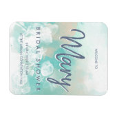 Gentle bruiloft turquoise esthetisch vrijgezellenf magneet (Horizontaal)