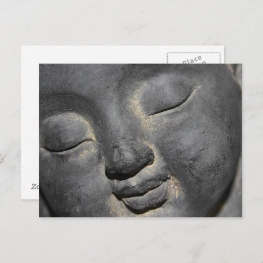 Gentle Buddha Face Stone Sculpture Briefkaart (Voorkant / Achterkant)
