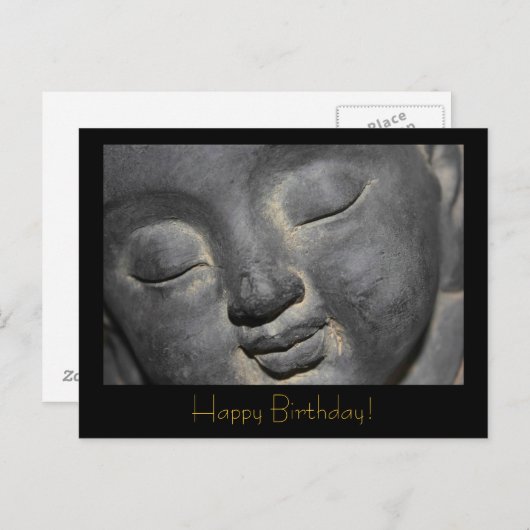 Gentle Buddha Face Stone Sculpture Briefkaart (Voorkant / Achterkant)
