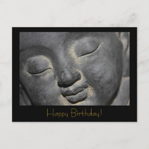 Gentle Buddha Face Stone Sculpture Briefkaart