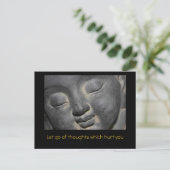 Gentle Buddha Face Stone Sculpture Briefkaart (Staand voorkant)