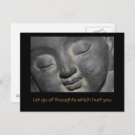 Gentle Buddha Face Stone Sculpture Briefkaart (Voorkant / Achterkant)