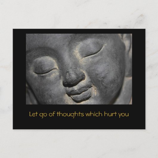 Gentle Buddha Face Stone Sculpture Briefkaart (Voorkant)