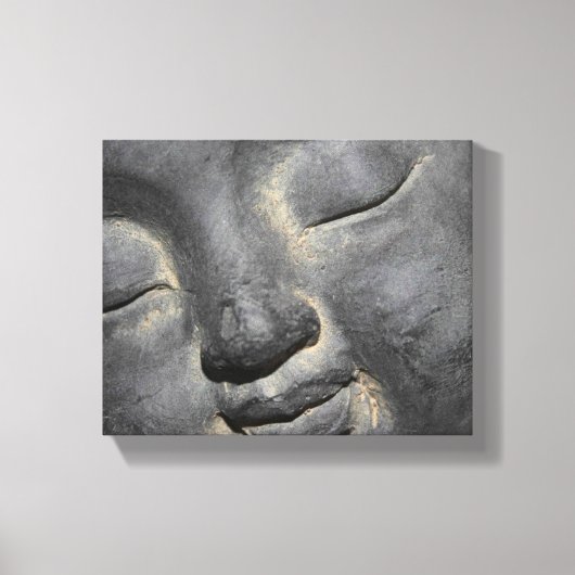 Gentle Buddha Face Stone Sculpture Canvas Afdruk (Voorkant)