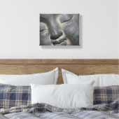 Gentle Buddha Face Stone Sculpture Canvas Afdruk (Insitu (Slaapkamer))