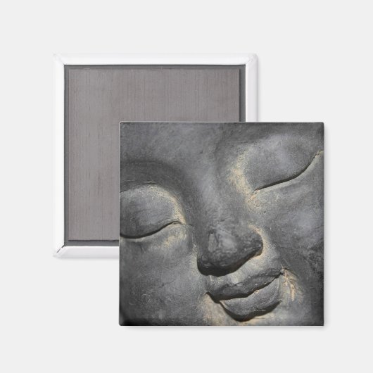 Gentle Buddha Face Stone Sculpture Magneet (Voorkant / Achterkant)