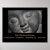 Gentle Buddha Face Stone Sculpture Poster (Voorkant)