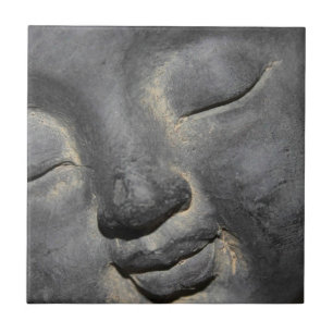 Gentle Buddha Face Stone Sculpture Tegeltje