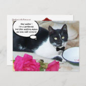 GENTLE CAT IN DE RESTAURANT Happy Birthday Briefkaart (Voorkant / Achterkant)