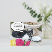 GENTLE CAT IN DE RESTAURANT Happy Birthday Briefkaart (Staand voorkant)