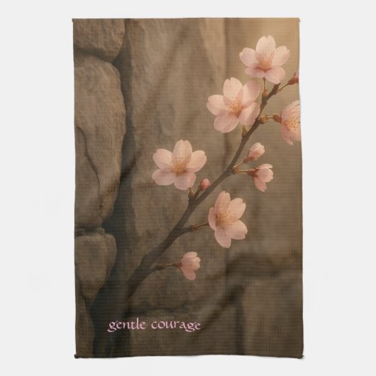 Gentle Courage Cherry Blossom Towel Theedoek (Verticaal)