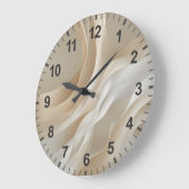"Gentle Currents" | Beige Abstract Art Grote Klok (Hoek)