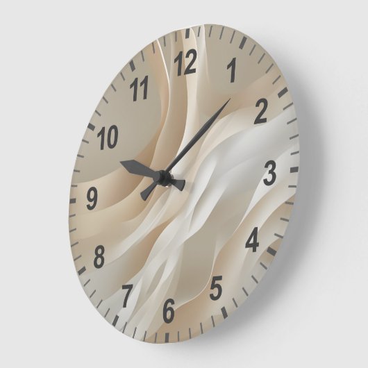 "Gentle Currents" | Beige Abstract Art Grote Klok (Hoek)