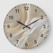 "Gentle Currents" | Beige Abstract Art Grote Klok (Voorkant)