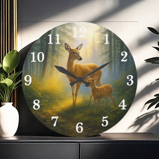 Gentle deer duo in sunlit forest grote klok