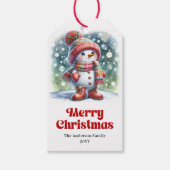 Gentle Editable Christmas Snowman Kids Gift Tag   Cadeaulabel (Voorkant)