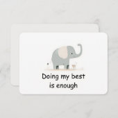 Gentle Elephant Woodland Animal Affirmation Kaart (Voorkant / Achterkant)