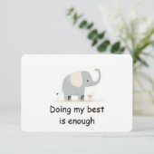 Gentle Elephant Woodland Animal Affirmation Kaart (Staand voorkant)