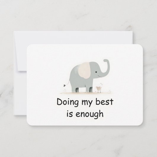 Gentle Elephant Woodland Animal Affirmation Kaart (Voorkant)