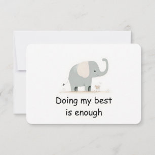 Gentle Elephant Woodland Animal Affirmation Kaart