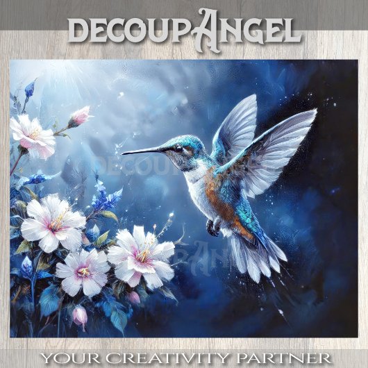 Gentle Flight Hummingbird Decoupage Tissuepapier