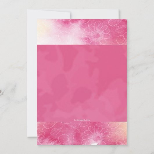 Gentle Floral Invitation Kaart (Achterkant)