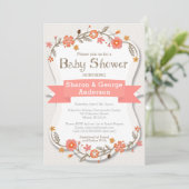 Gentle Floral Modern Baby shower Invitation Kaart (Staand voorkant)