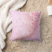Gentle Floral Pattern – Soft Pink Roses with Soft  Kussen (Deken)