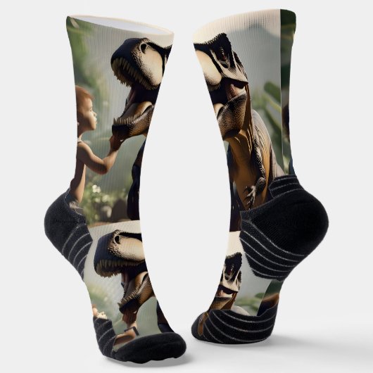 Gentle Giant: de vriendelijke T-Rex die van een ka Sokken (Gebogen)